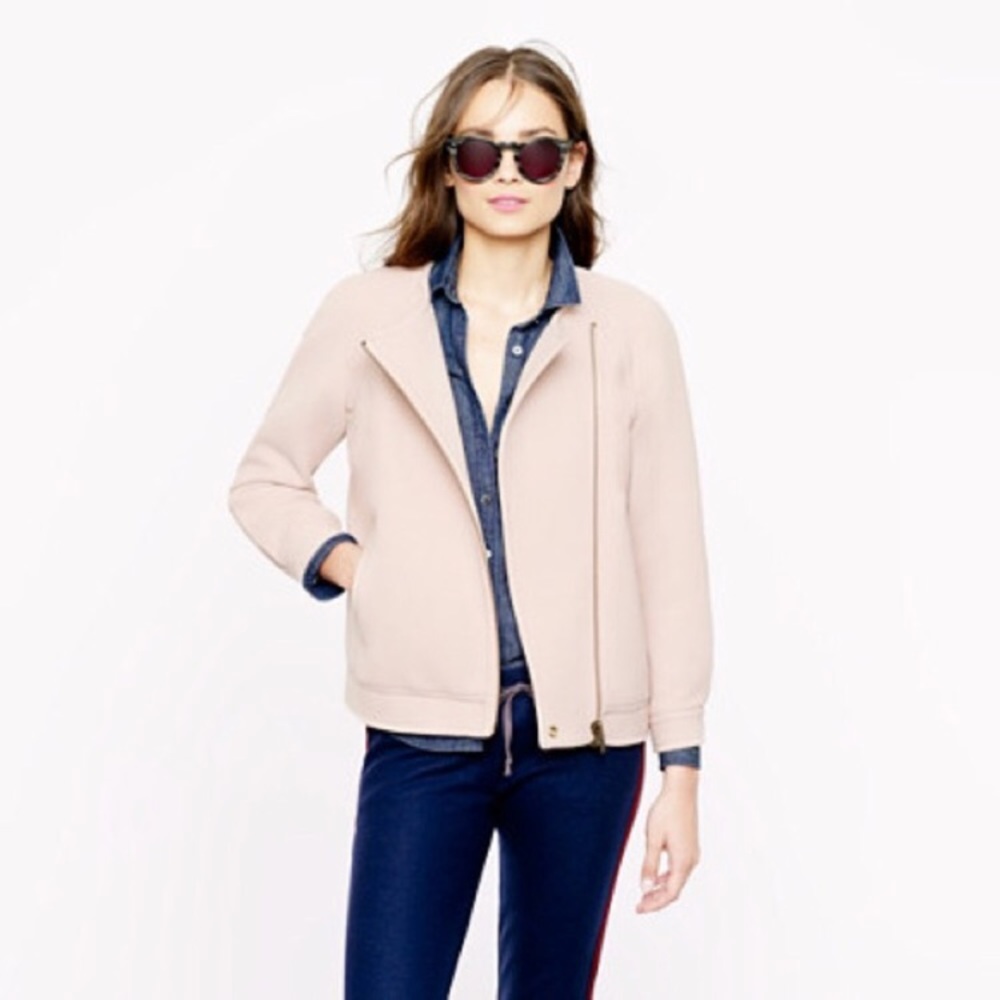 J. Crew wool-blend twill moto jacket